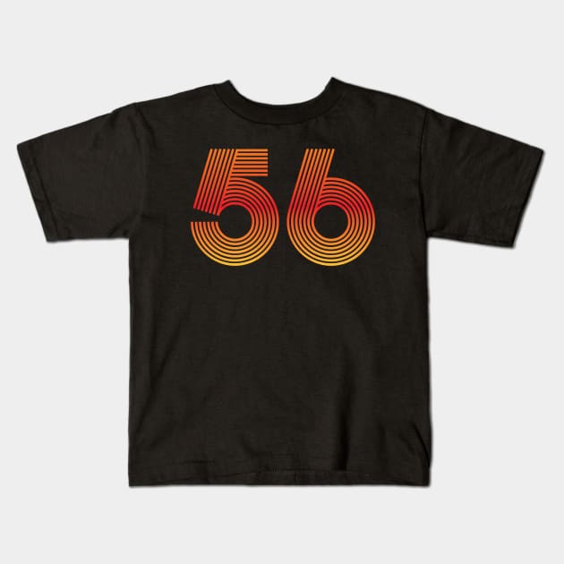 56 Retro Number Vintage Age Kids T-Shirt by SpacePodTees